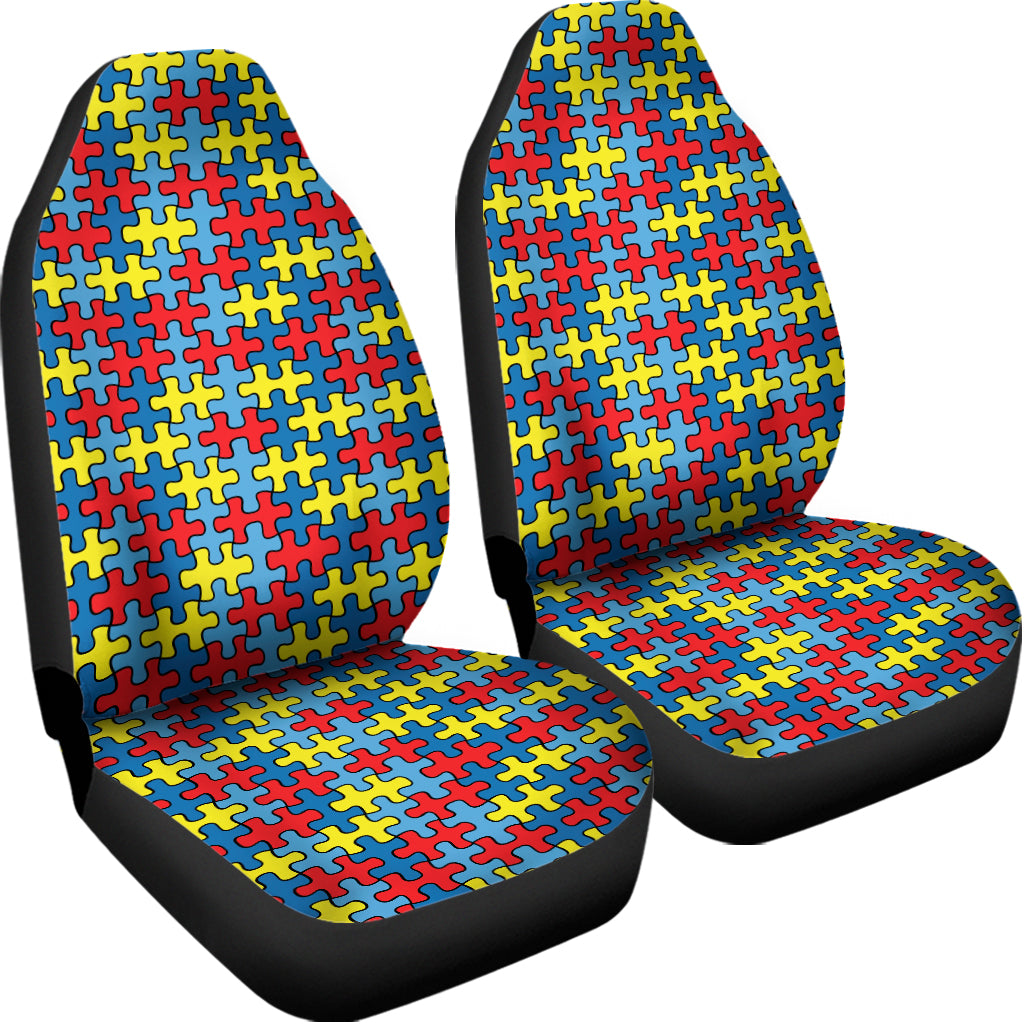 Autism Awareness Puzzle Print Universal Fit Car Seat Covers