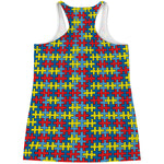 Autism Awareness Puzzle Print Women's Racerback Tank Top