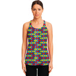 Autism Awareness Puzzle Print Women's Racerback Tank Top