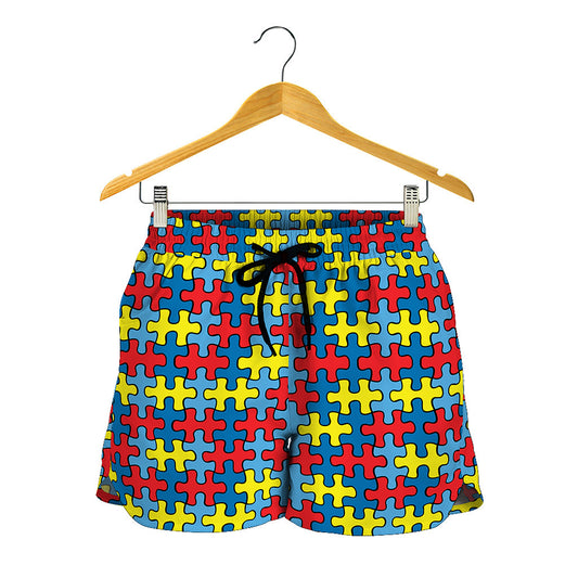 Autism Awareness Puzzle Print Women's Shorts