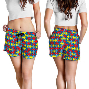 Autism Awareness Puzzle Print Women's Shorts