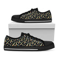 Autism Awareness Ribbon Pattern Print Black Low Top Sneakers