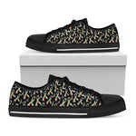 Autism Awareness Ribbon Pattern Print Black Low Top Shoes