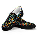Autism Awareness Ribbon Pattern Print Black Slip On Sneakers