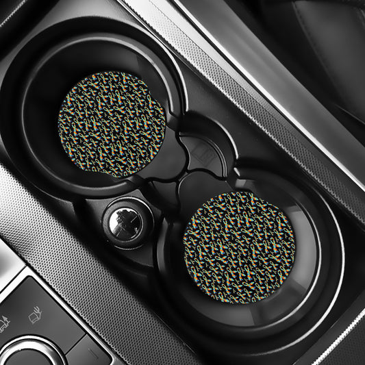 Autism Awareness Ribbon Pattern Print Car Coasters
