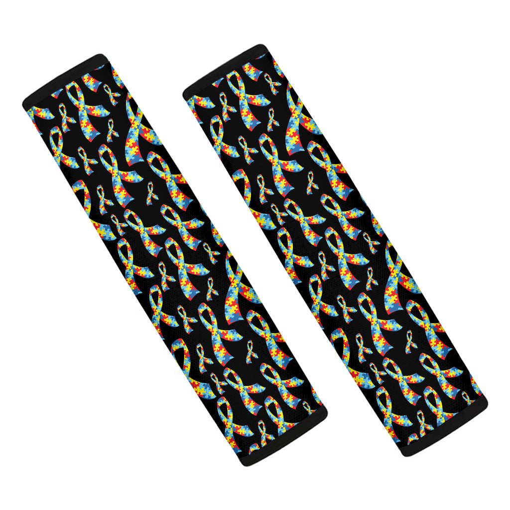 Autism Awareness Ribbon Pattern Print Car Seat Belt Covers