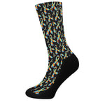 Autism Awareness Ribbon Pattern Print Crew Socks