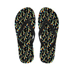 Autism Awareness Ribbon Pattern Print Flip Flops