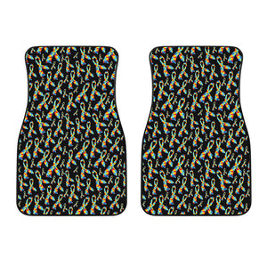 Autism Awareness Ribbon Pattern Print Front Car Floor Mats