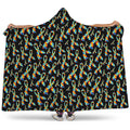 Autism Awareness Ribbon Pattern Print Hooded Blanket