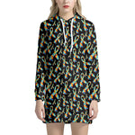 Autism Awareness Ribbon Pattern Print Hoodie Dress