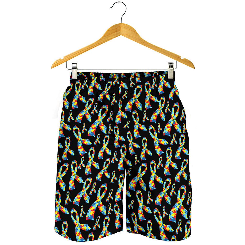 Autism Awareness Ribbon Pattern Print Men's Shorts