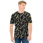 Autism Awareness Ribbon Pattern Print Men's T-Shirt