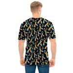 Autism Awareness Ribbon Pattern Print Men's T-Shirt