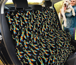 Autism Awareness Ribbon Pattern Print Pet Car Back Seat Cover