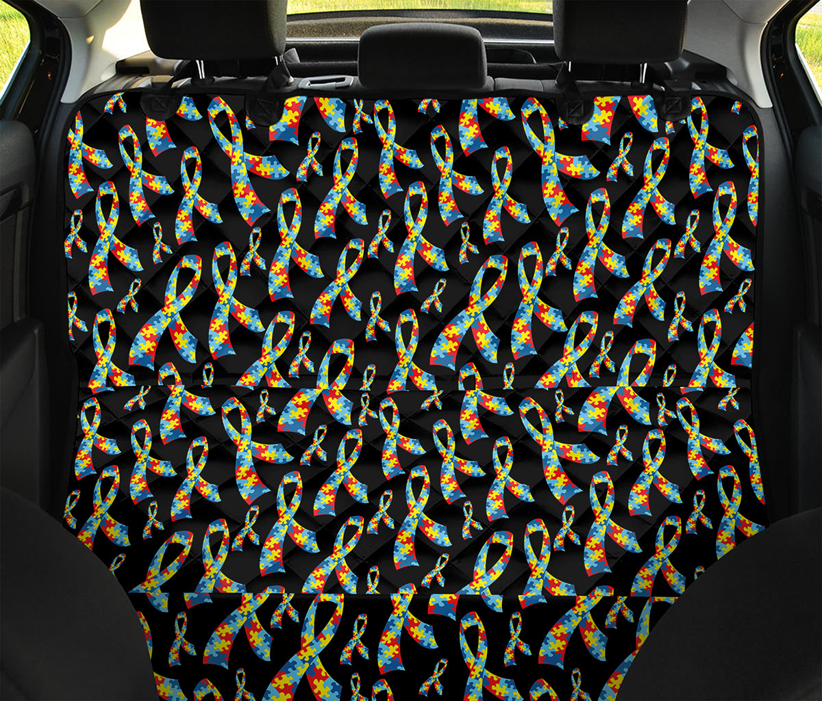 Autism Awareness Ribbon Pattern Print Pet Car Back Seat Cover