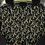 Autism Awareness Ribbon Pattern Print Pet Car Back Seat Cover