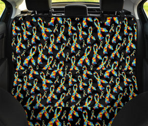 Autism Awareness Ribbon Pattern Print Pet Car Back Seat Cover