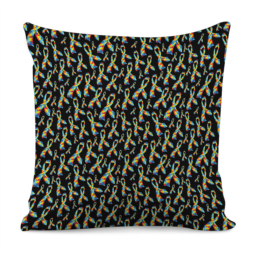 Autism Awareness Ribbon Pattern Print Pillow Cover