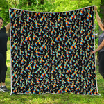 Autism Awareness Ribbon Pattern Print Quilt