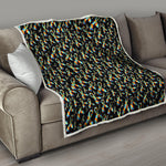 Autism Awareness Ribbon Pattern Print Quilt