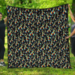 Autism Awareness Ribbon Pattern Print Quilt