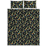 Autism Awareness Ribbon Pattern Print Quilt Bed Set
