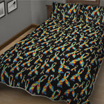 Autism Awareness Ribbon Pattern Print Quilt Bed Set