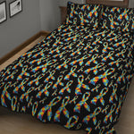 Autism Awareness Ribbon Pattern Print Quilt Bed Set