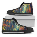 Autumn Forest Print Black High Top Sneakers