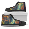 Autumn Forest Print Black High Top Shoes