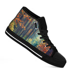 Autumn Forest Print Black High Top Shoes