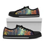 Autumn Forest Print Black Low Top Shoes