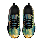 Autumn Forest Print Black Sneakers