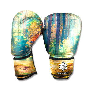 Autumn Forest Print Boxing Gloves