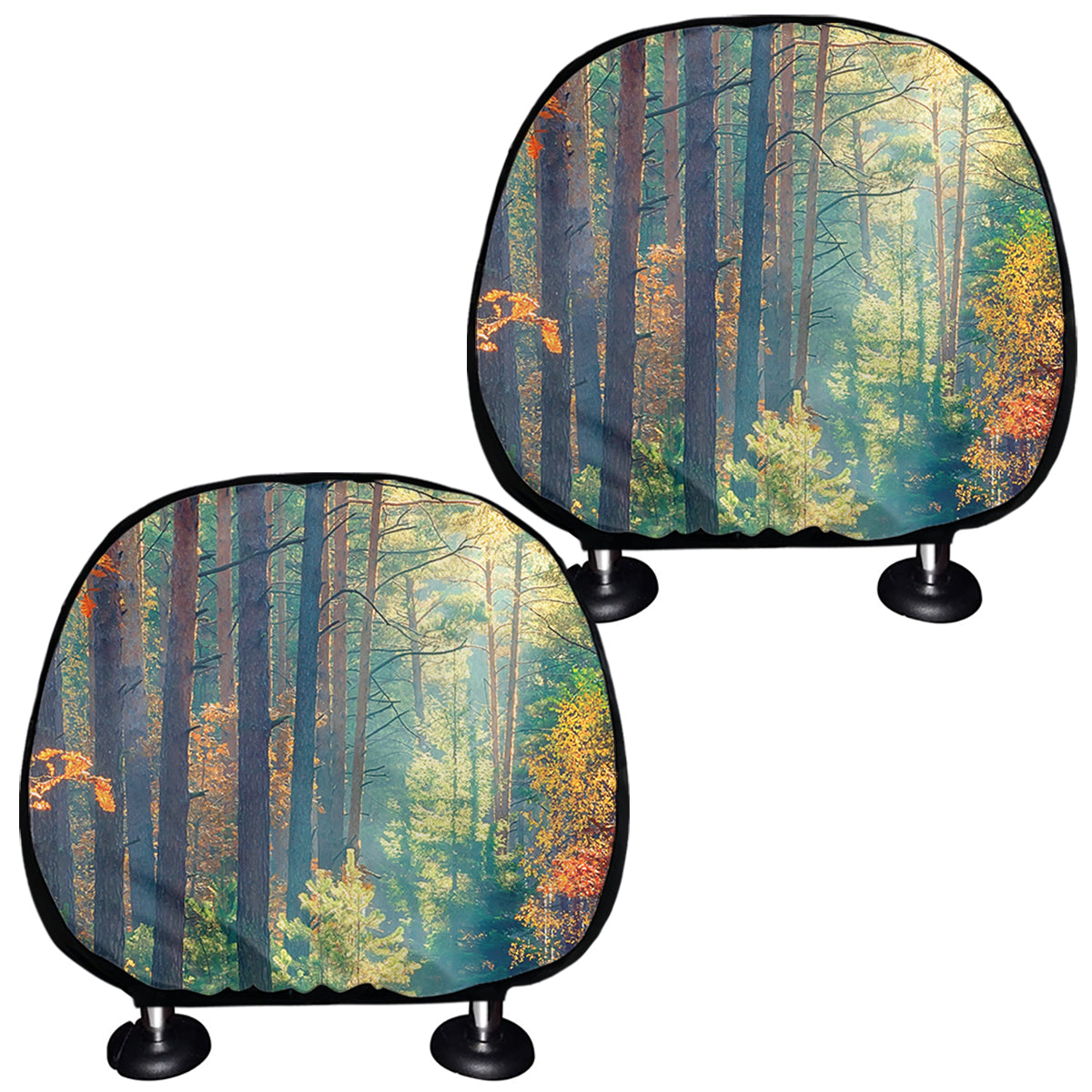 Autumn Forest Print Car Headrest Covers