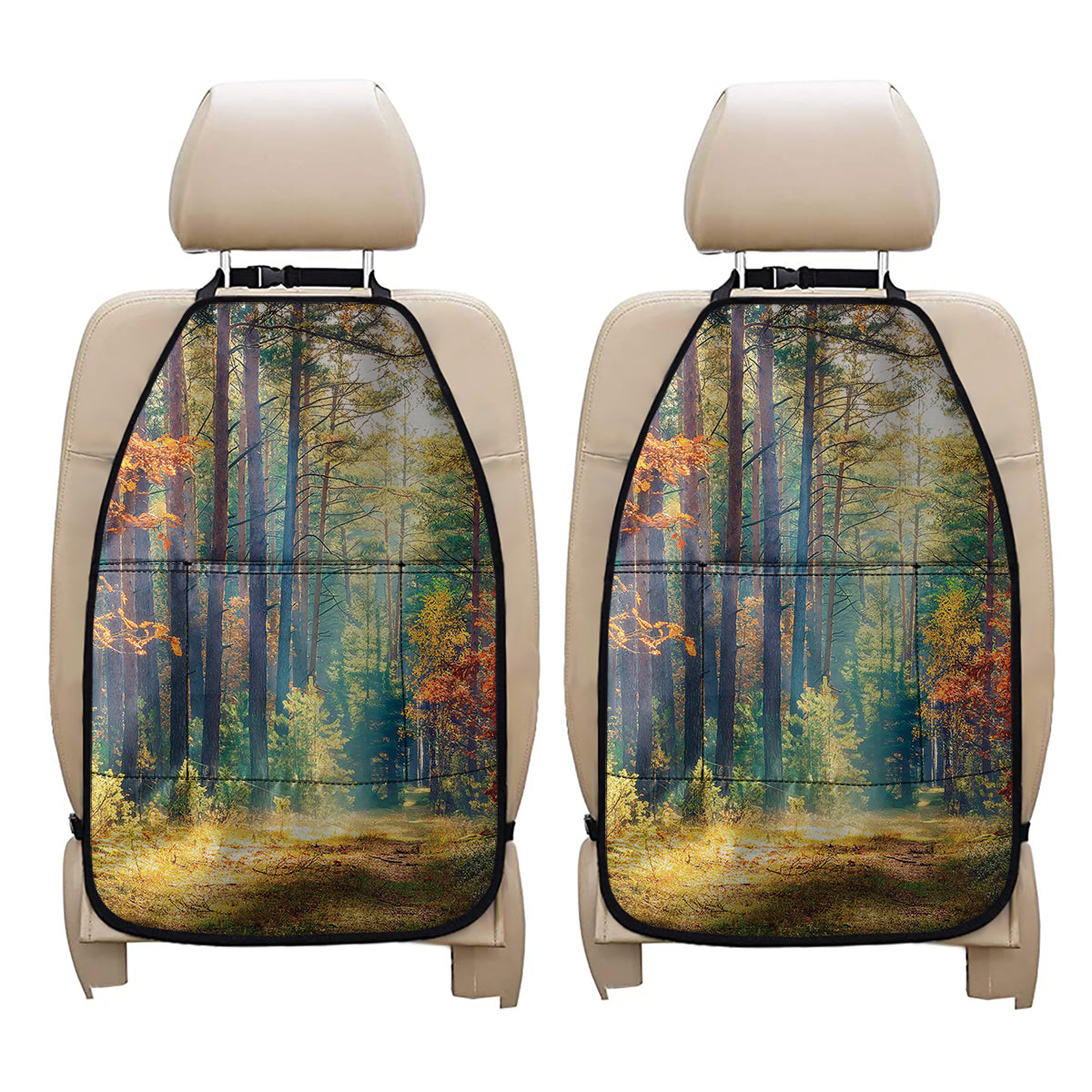 Autumn Forest Print Car Seat Organizers