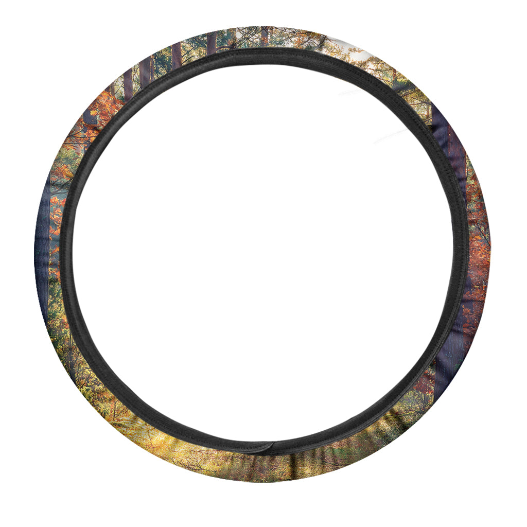 Autumn Forest Print Car Steering Wheel Cover
