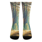 Autumn Forest Print Crew Socks
