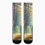 Autumn Forest Print Crew Socks