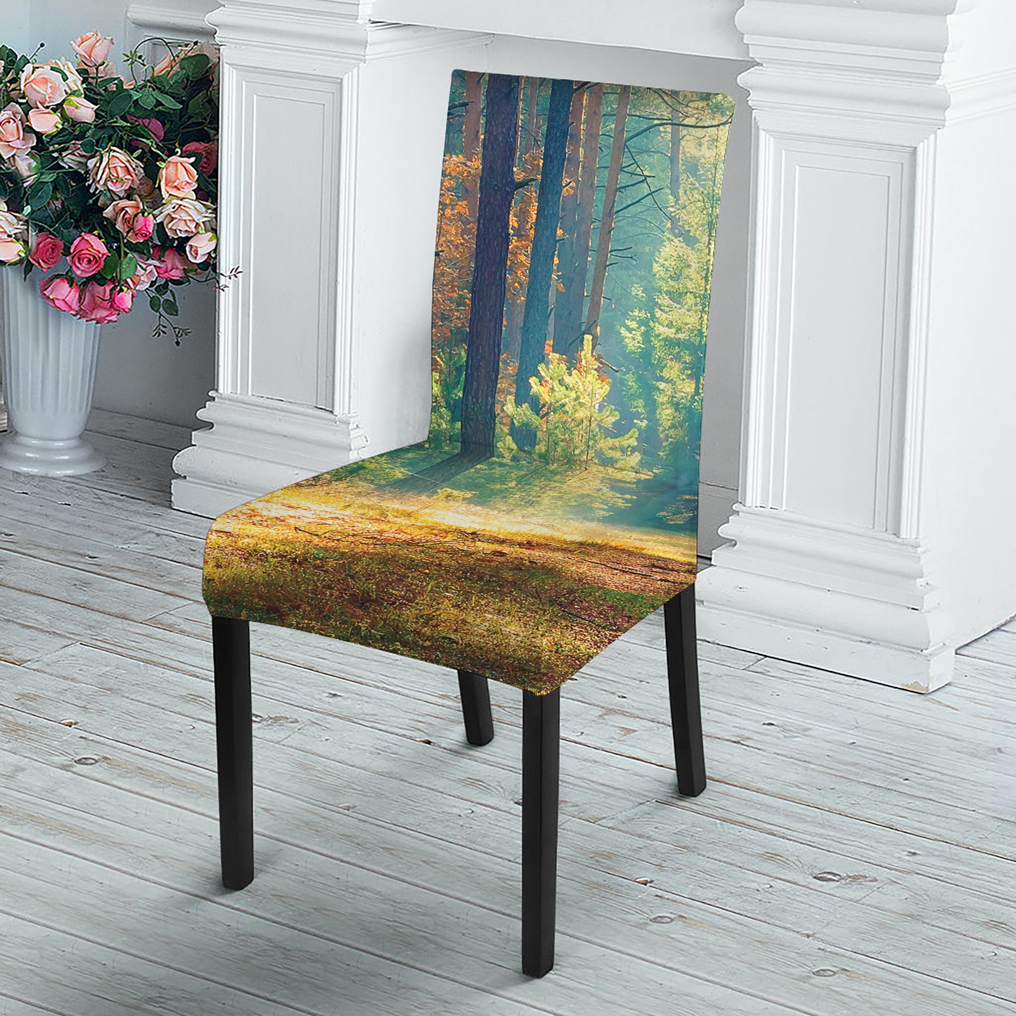 Autumn Forest Print Dining Chair Slipcover