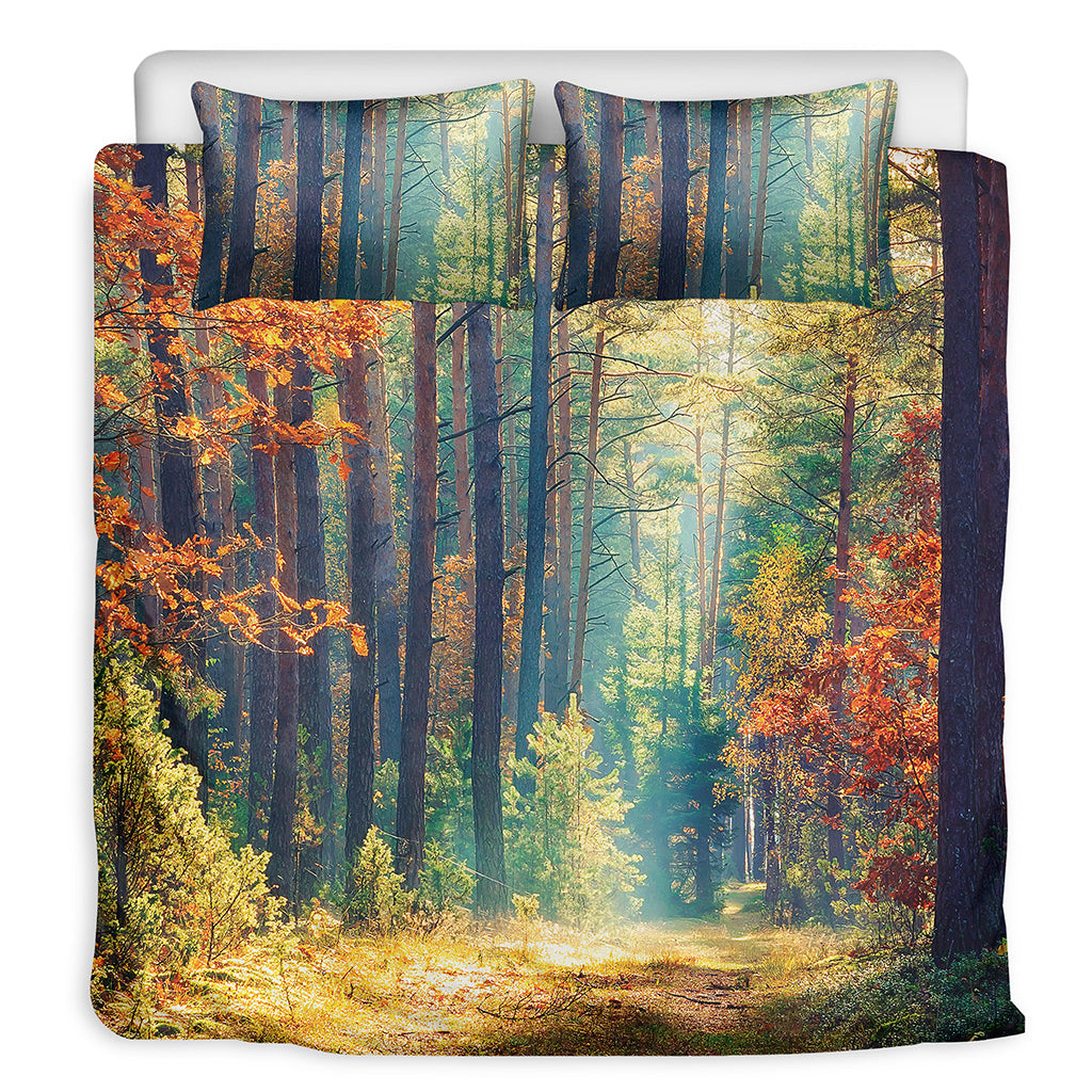 Autumn Forest Print Duvet Cover Bedding Set