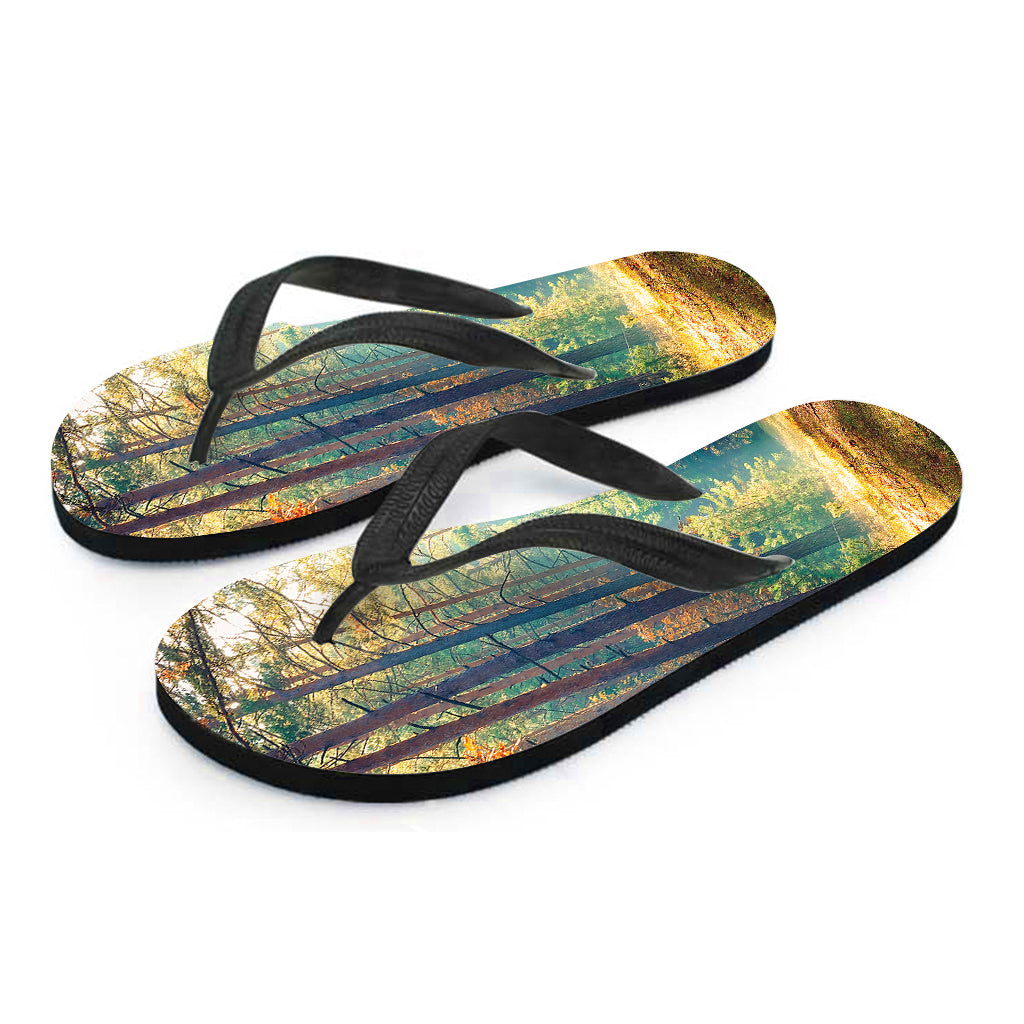 Autumn Forest Print Flip Flops