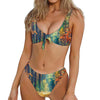 Autumn Forest Print Front Bow Tie Bikini