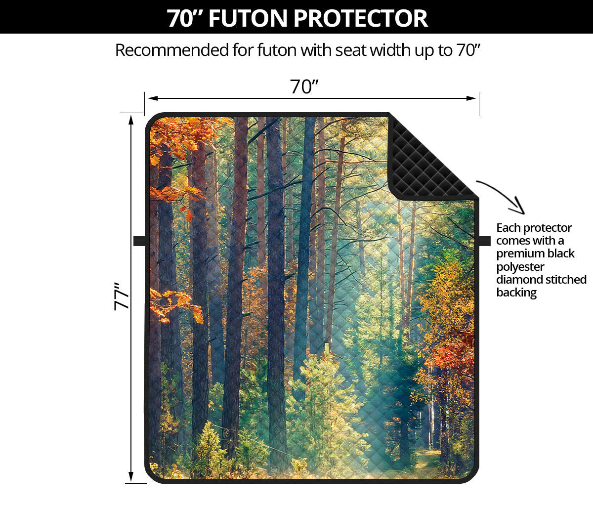 Autumn Forest Print Futon Protector