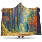 Autumn Forest Print Hooded Blanket