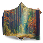 Autumn Forest Print Hooded Blanket