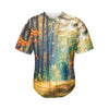 Autumn Forest Print Men's Baseball Jersey