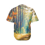 Autumn Forest Print Men's Baseball Jersey