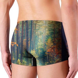 Autumn Forest Print Men's Boxer Briefs